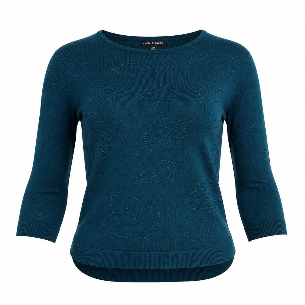 Cable & Gauge Dolman Sleeve Hi Low Knit Top L